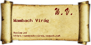 Wambach Virág névjegykártya